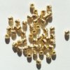 50 4mm Bright Gold Plated Round Corrugated Metal Beads